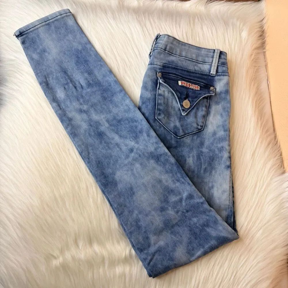 Hudson Acid Wash Pocket Flap Skinny Jeans Girls Size 16
